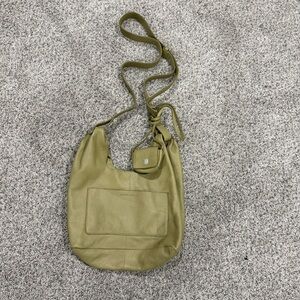 Lucky Brand Sage Green Genuine Leather Magnetic Closure Crossbody W/ Coin Bag